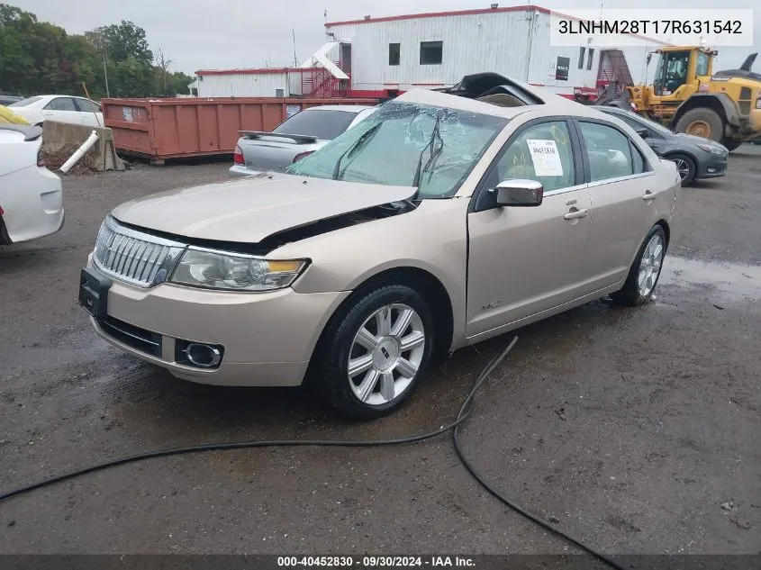 2007 Lincoln Mkz VIN: 3LNHM28T17R631542 Lot: 40452830