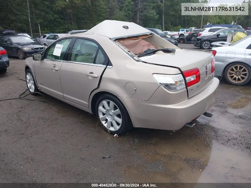 2007 Lincoln Mkz VIN: 3LNHM28T17R631542 Lot: 40452830