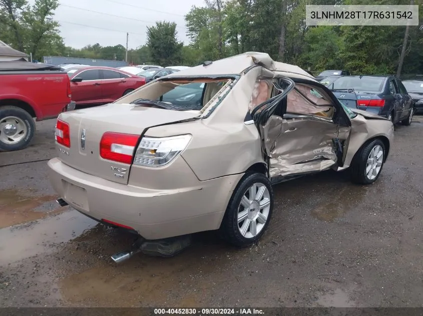 2007 Lincoln Mkz VIN: 3LNHM28T17R631542 Lot: 40452830