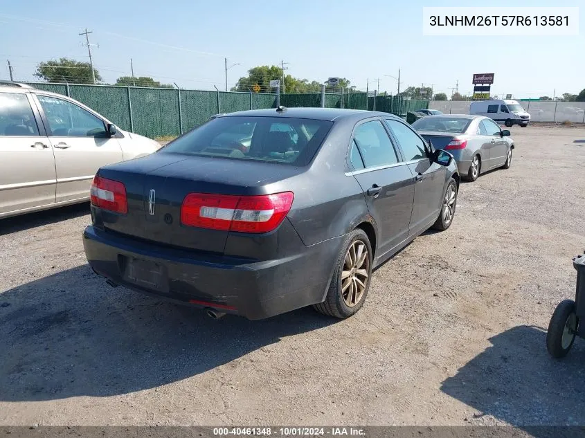 2007 Lincoln Mkz VIN: 3LNHM26T57R613581 Lot: 40461348