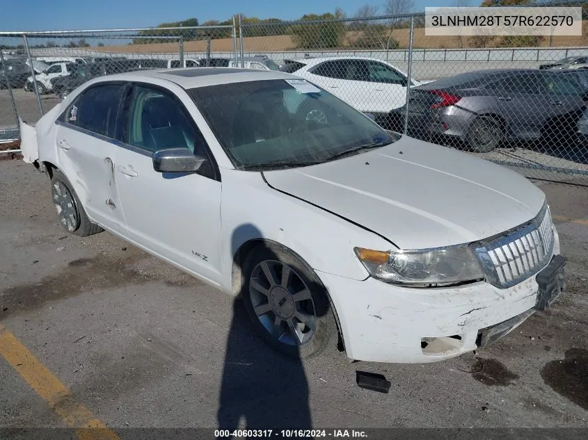 2007 Lincoln Mkz VIN: 3LNHM28T57R622570 Lot: 40603317