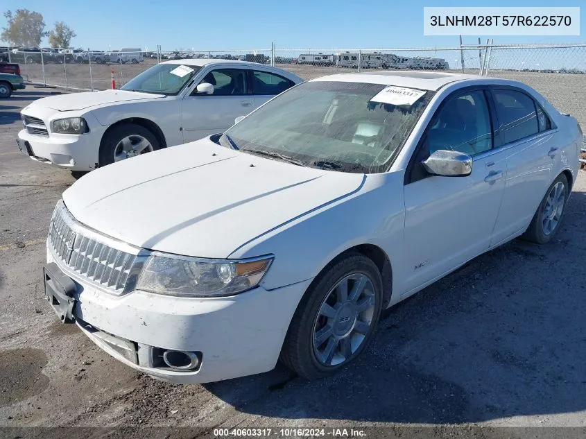 2007 Lincoln Mkz VIN: 3LNHM28T57R622570 Lot: 40603317