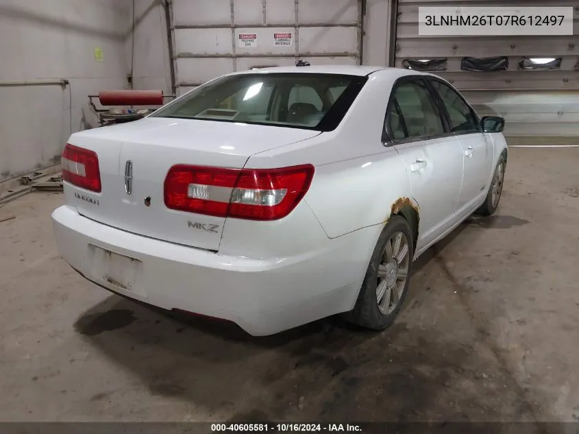 2007 Lincoln Mkz VIN: 3LNHM26T07R612497 Lot: 40605581