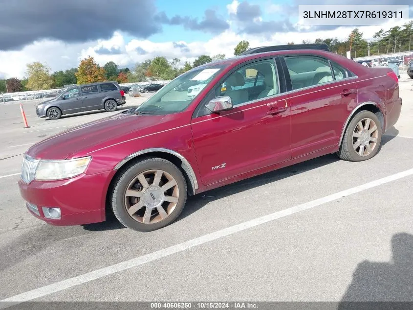 2007 Lincoln Mkz VIN: 3LNHM28TX7R619311 Lot: 40606250