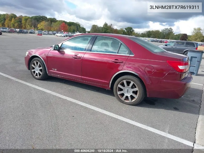 2007 Lincoln Mkz VIN: 3LNHM28TX7R619311 Lot: 40606250