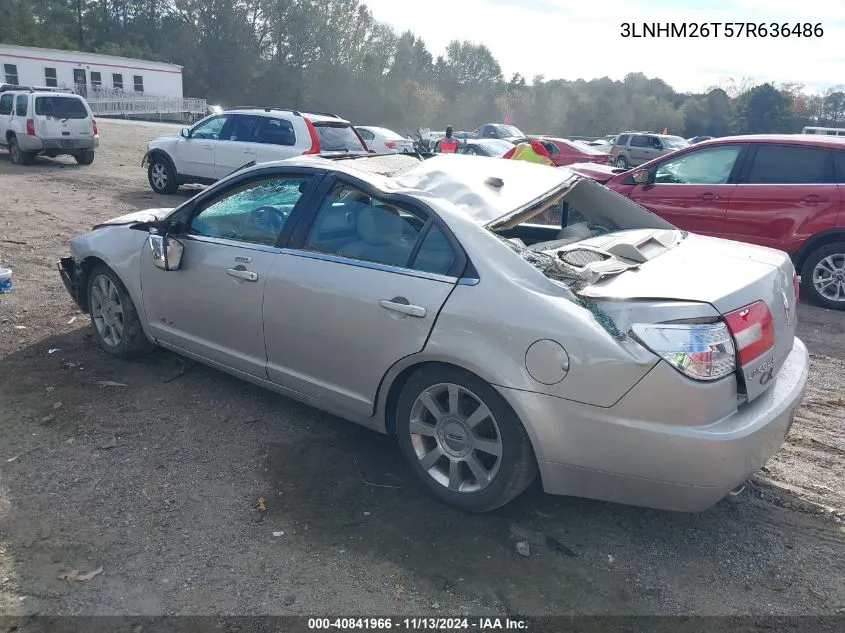 2007 Lincoln Mkz VIN: 3LNHM26T57R636486 Lot: 40841966