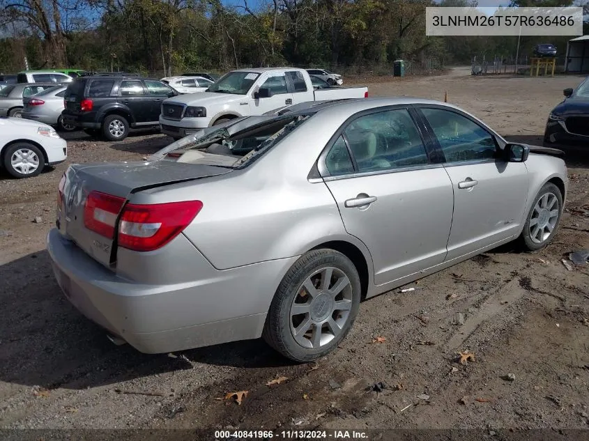 2007 Lincoln Mkz VIN: 3LNHM26T57R636486 Lot: 40841966