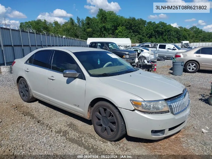 2008 Lincoln Mkz VIN: 3LNHM26T08R621802 Lot: 39357535