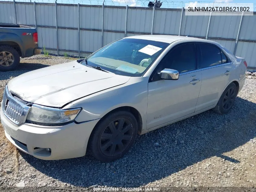 2008 Lincoln Mkz VIN: 3LNHM26T08R621802 Lot: 39357535