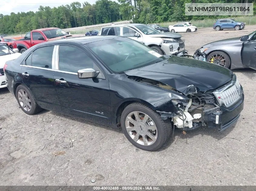 2008 Lincoln Mkz VIN: 3LNHM28T98R611864 Lot: 40032488