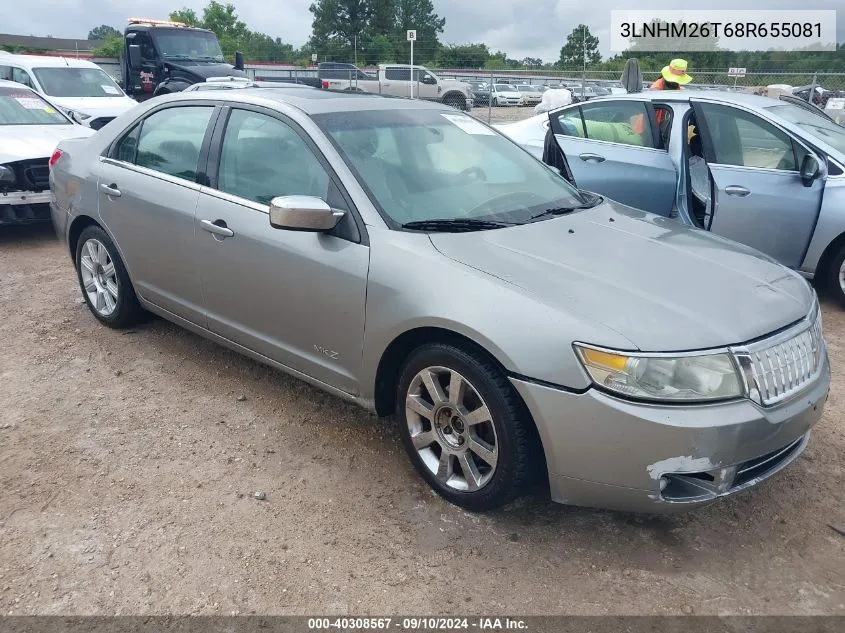 2008 Lincoln Mkz VIN: 3LNHM26T68R655081 Lot: 40308567