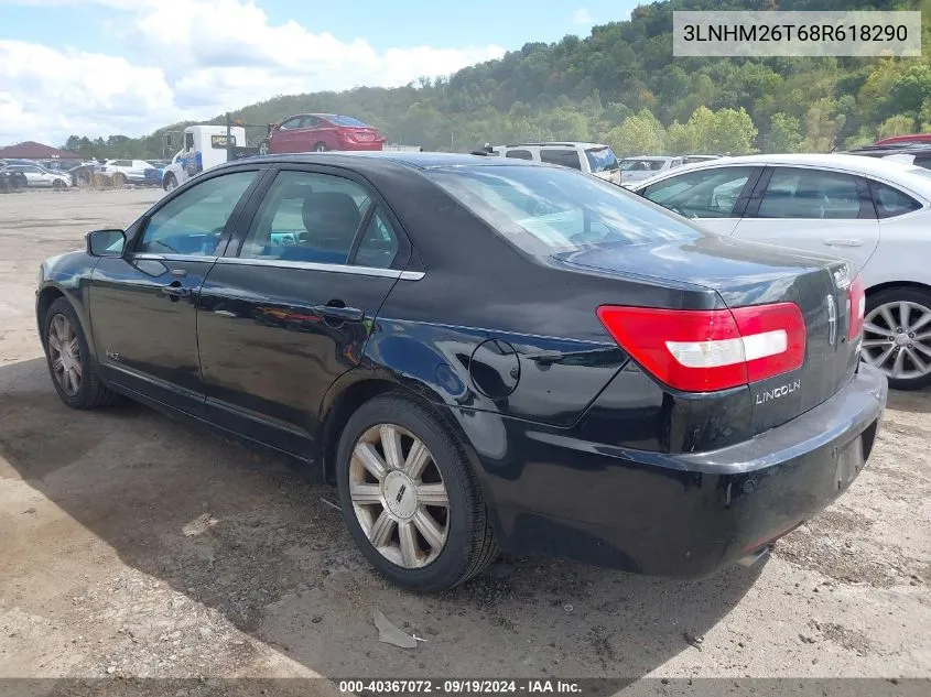 2008 Lincoln Mkz VIN: 3LNHM26T68R618290 Lot: 40367072