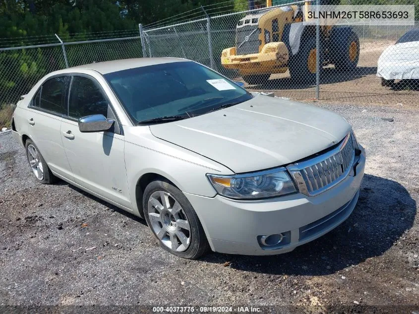 2008 Lincoln Mkz VIN: 3LNHM26T58R653693 Lot: 40373775