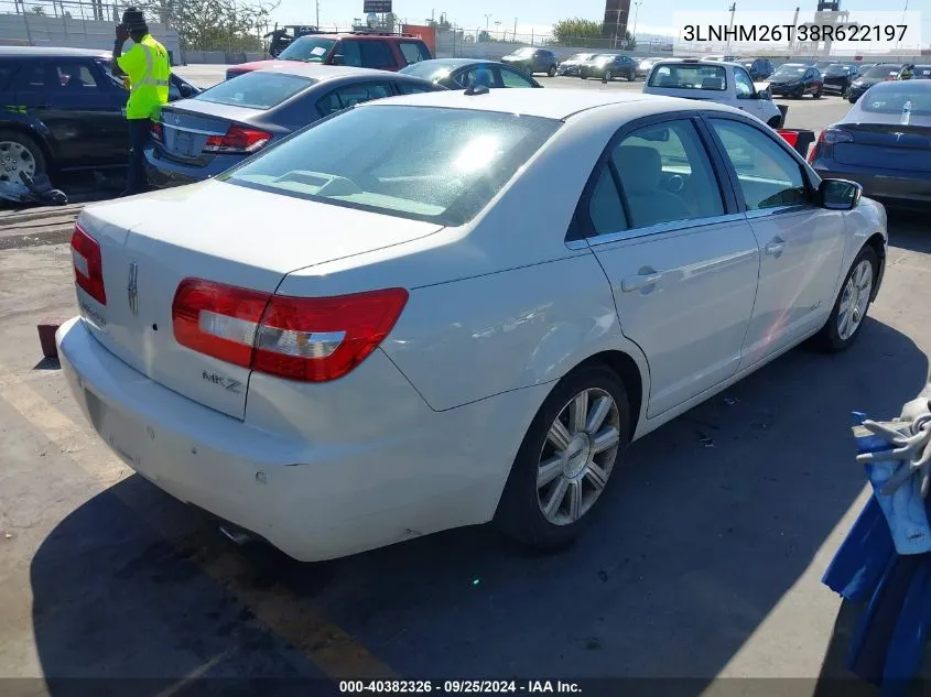 2008 Lincoln Mkz VIN: 3LNHM26T38R622197 Lot: 40382326