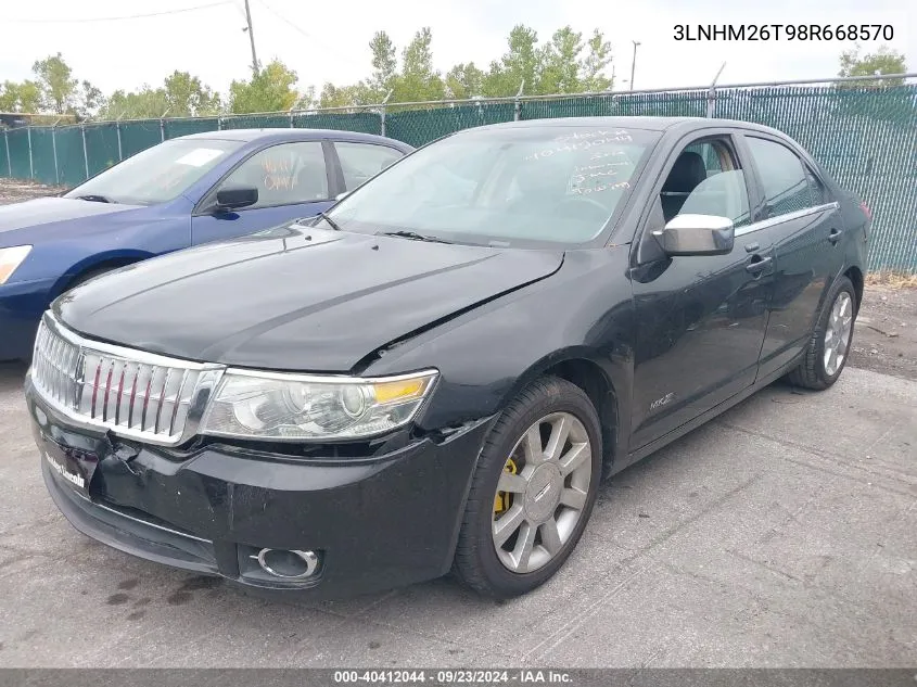 2008 Lincoln Mkz VIN: 3LNHM26T98R668570 Lot: 40412044