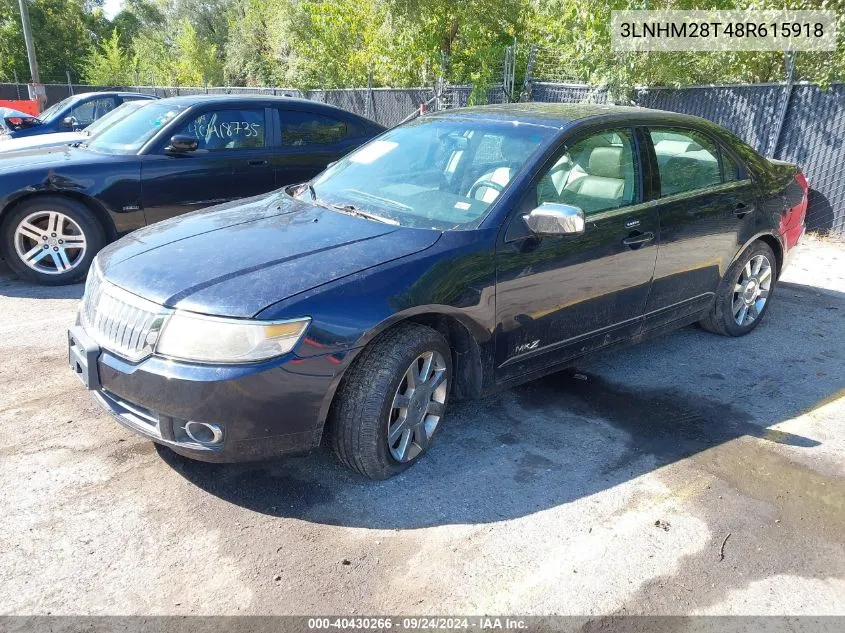 2008 Lincoln Mkz VIN: 3LNHM28T48R615918 Lot: 40430266