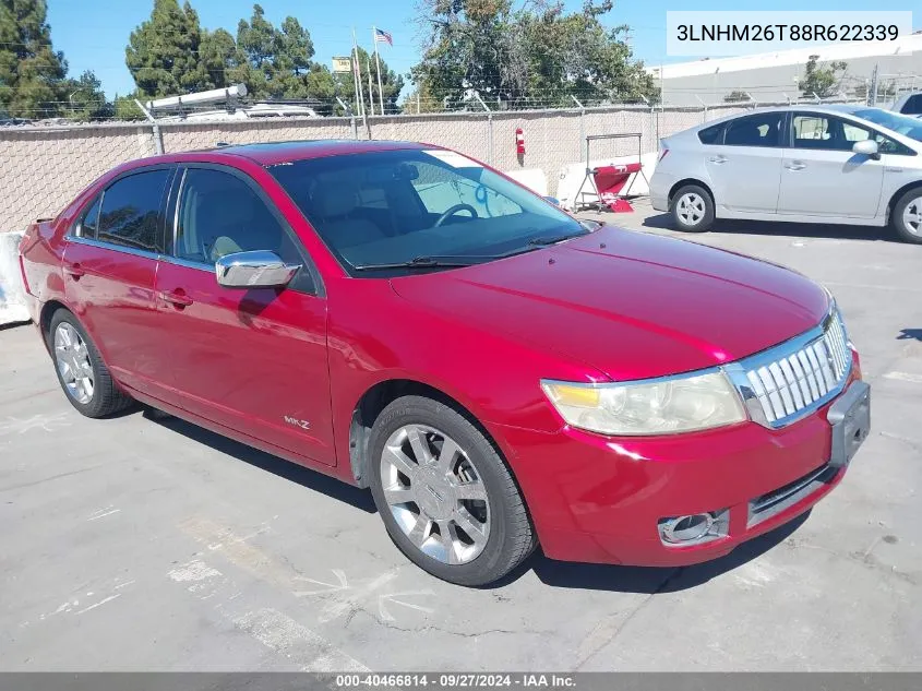 2008 Lincoln Mkz VIN: 3LNHM26T88R622339 Lot: 40466814