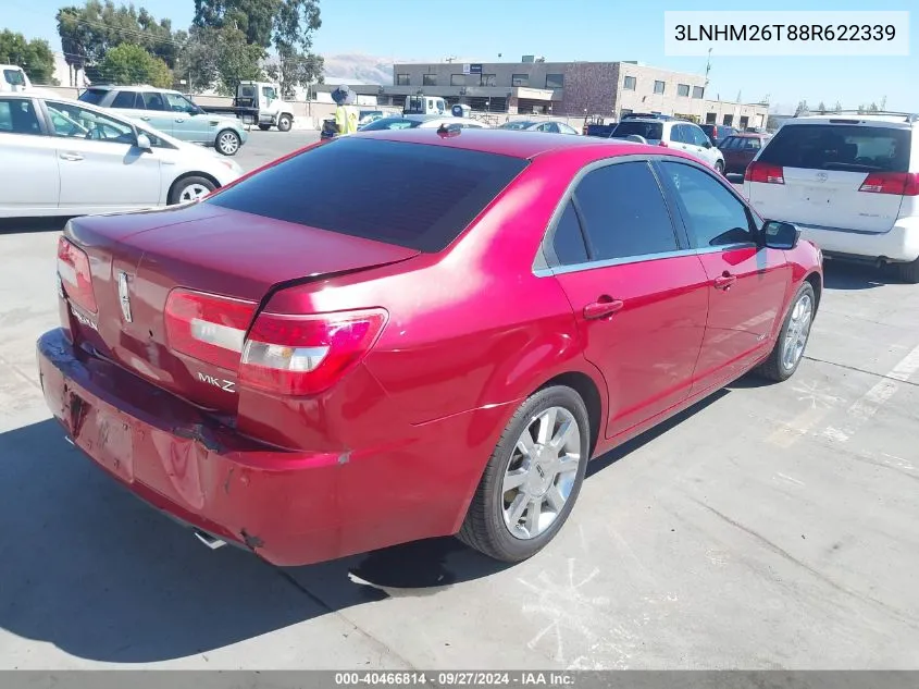 2008 Lincoln Mkz VIN: 3LNHM26T88R622339 Lot: 40466814