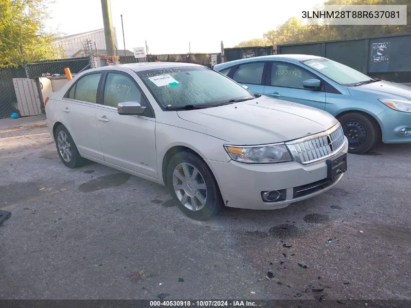 2008 Lincoln Mkz VIN: 3LNHM28T88R637081 Lot: 40530918