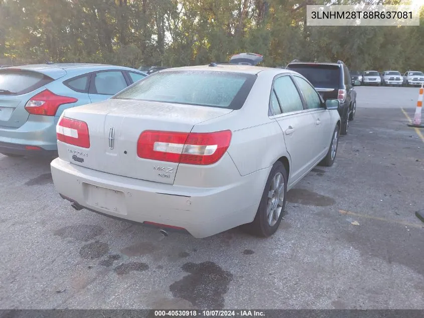 2008 Lincoln Mkz VIN: 3LNHM28T88R637081 Lot: 40530918