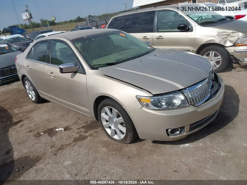 2008 Lincoln Mkz VIN: 3LNHM26T58R612044 Lot: 40587430