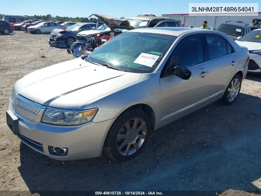 2008 Lincoln Mkz VIN: 3LNHM28T48R654041 Lot: 40615728