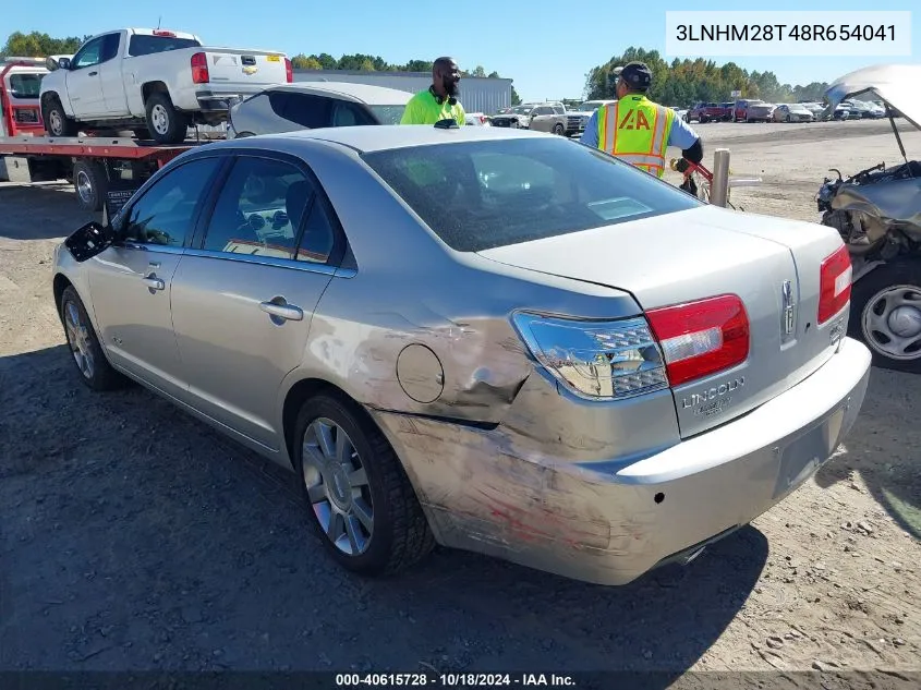 2008 Lincoln Mkz VIN: 3LNHM28T48R654041 Lot: 40615728