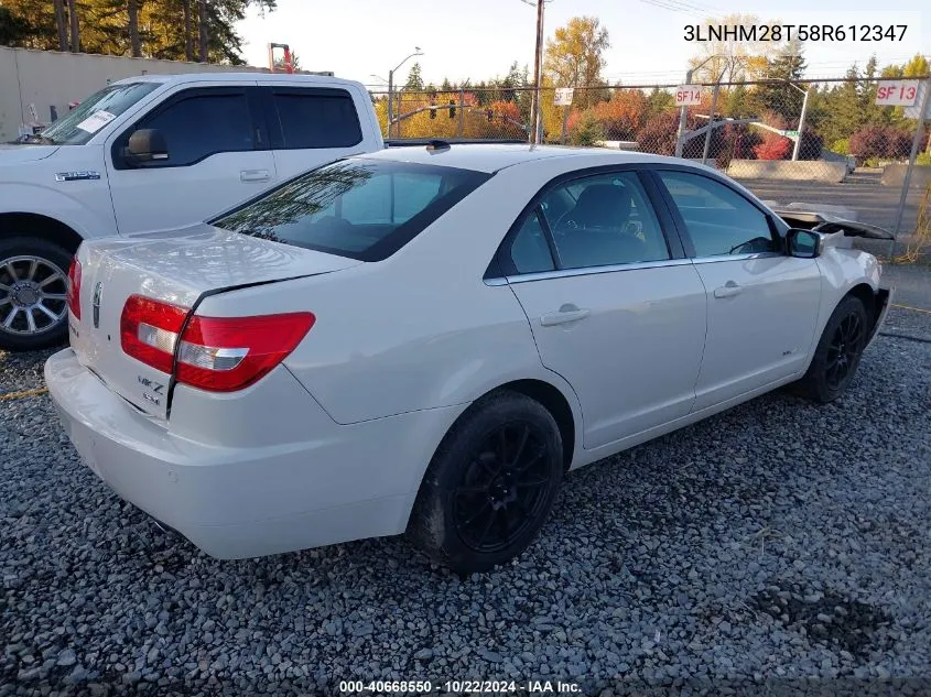 2008 Lincoln Mkz VIN: 3LNHM28T58R612347 Lot: 40668550