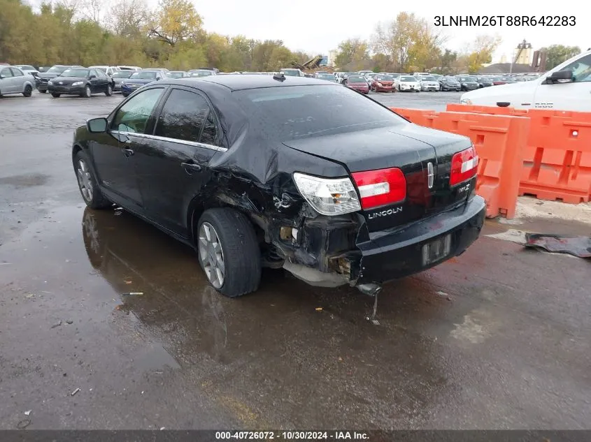 2008 Lincoln Mkz VIN: 3LNHM26T88R642283 Lot: 40726072