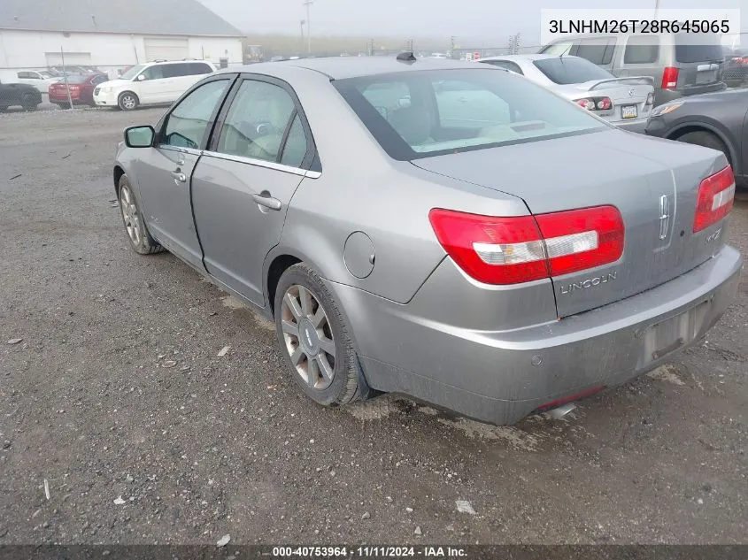 2008 Lincoln Mkz VIN: 3LNHM26T28R645065 Lot: 40753964