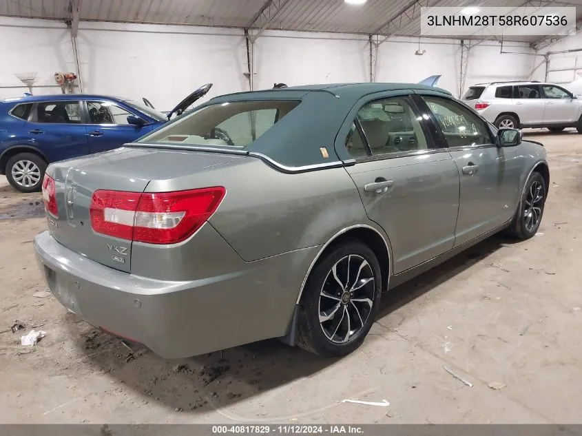 2008 Lincoln Mkz VIN: 3LNHM28T58R607536 Lot: 40817829