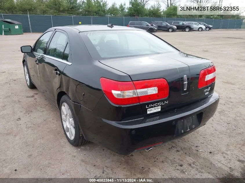 2008 Lincoln Mkz VIN: 3LNHM28T58R632355 Lot: 40823845