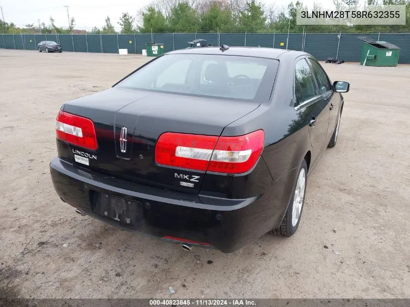 2008 Lincoln Mkz VIN: 3LNHM28T58R632355 Lot: 40823845