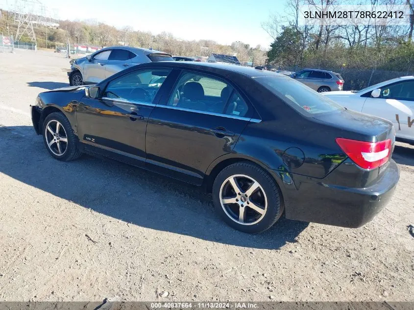 2008 Lincoln Mkz VIN: 3LNHM28T78R622412 Lot: 40837664