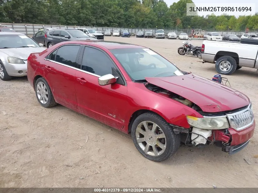 2009 Lincoln Mkz VIN: 3LNHM26T89R616994 Lot: 40312379