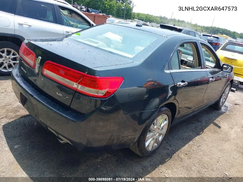 2010 Lincoln Mkz VIN: 3LNHL2GCXAR647573 Lot: 39898091