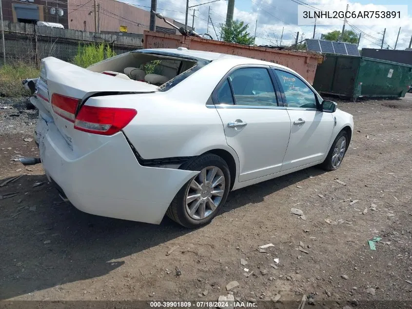 2010 Lincoln Mkz VIN: 3LNHL2GC6AR753891 Lot: 39901809