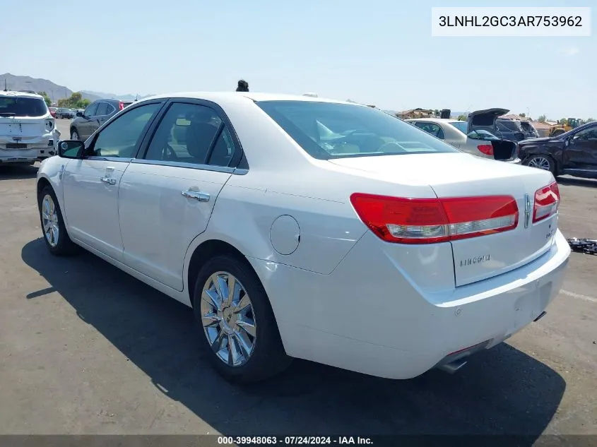 2010 Lincoln Mkz VIN: 3LNHL2GC3AR753962 Lot: 39948063