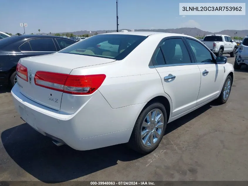 2010 Lincoln Mkz VIN: 3LNHL2GC3AR753962 Lot: 39948063