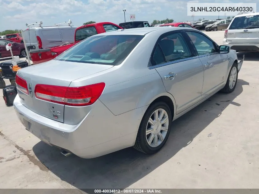 2010 Lincoln Mkz VIN: 3LNHL2GC4AR640330 Lot: 40034812