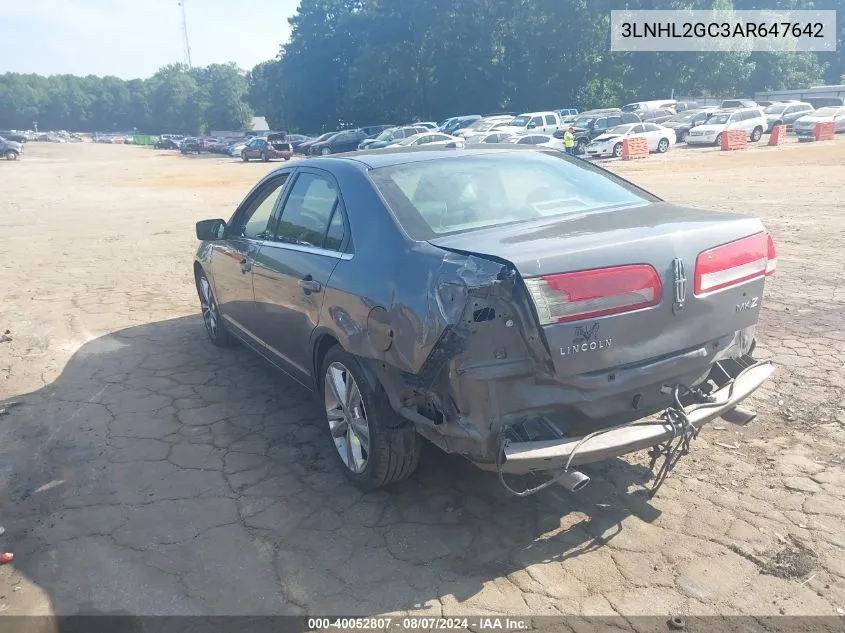 2010 Lincoln Mkz VIN: 3LNHL2GC3AR647642 Lot: 40052807