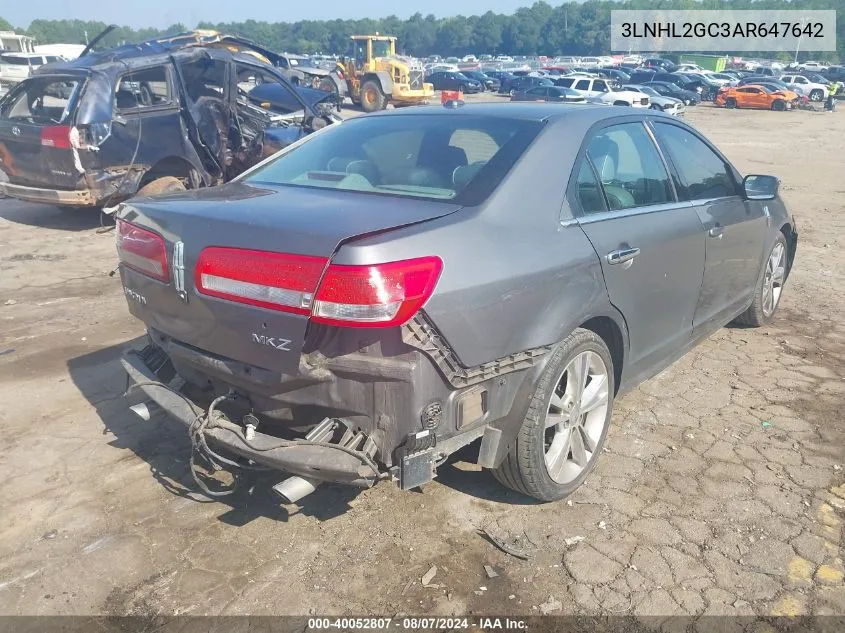 2010 Lincoln Mkz VIN: 3LNHL2GC3AR647642 Lot: 40052807