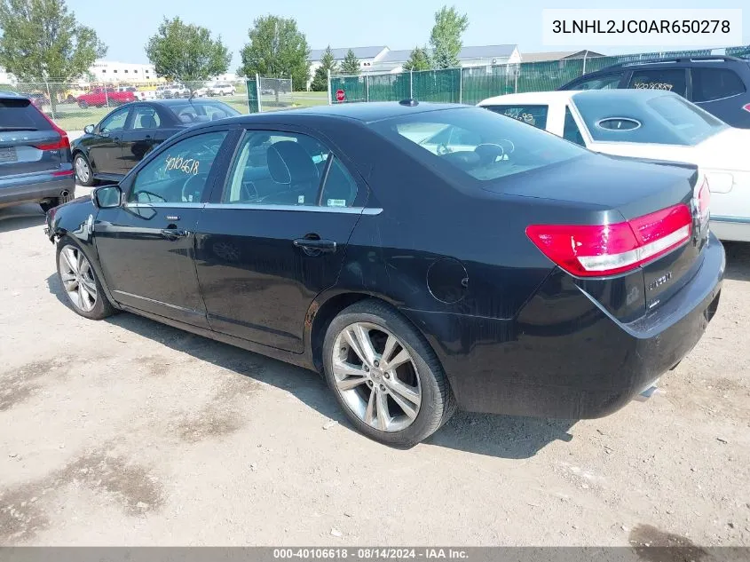 2010 Lincoln Mkz VIN: 3LNHL2JC0AR650278 Lot: 40106618