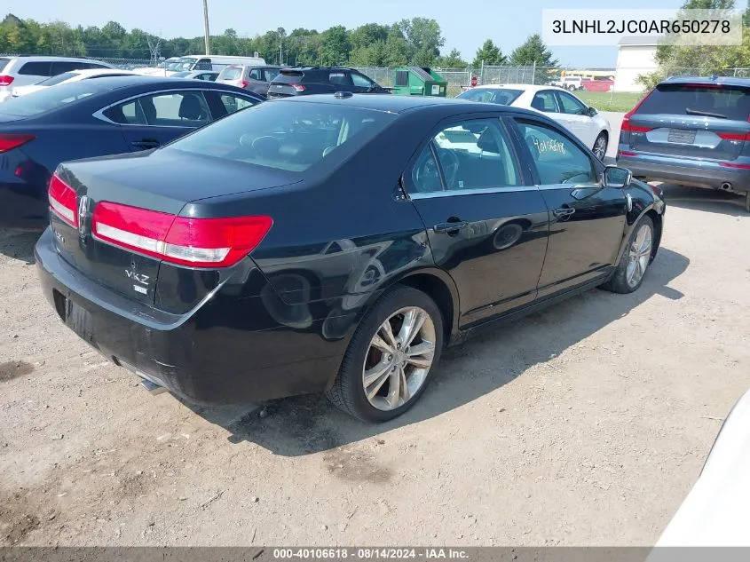 2010 Lincoln Mkz VIN: 3LNHL2JC0AR650278 Lot: 40106618