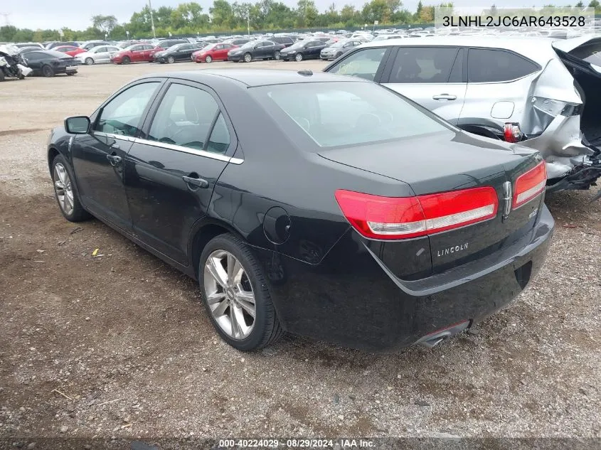 2010 Lincoln Mkz VIN: 3LNHL2JC6AR643528 Lot: 40224029