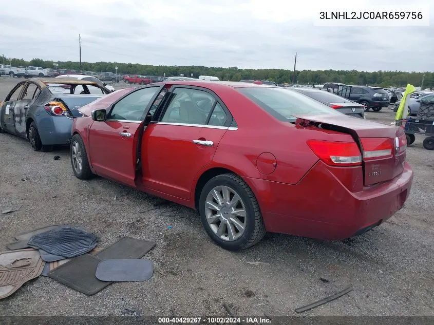 2010 Lincoln Mkz VIN: 3LNHL2JC0AR659756 Lot: 40429267