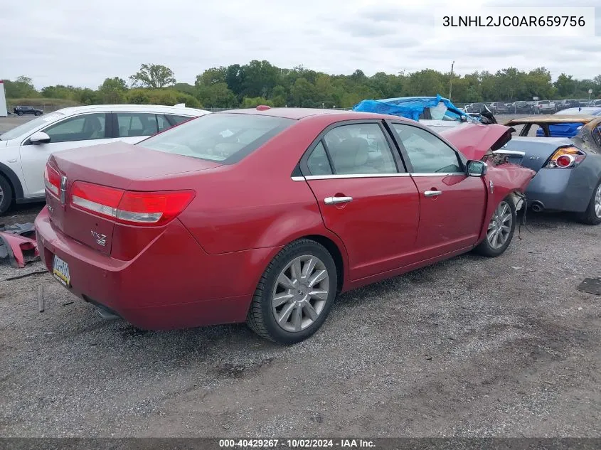 2010 Lincoln Mkz VIN: 3LNHL2JC0AR659756 Lot: 40429267