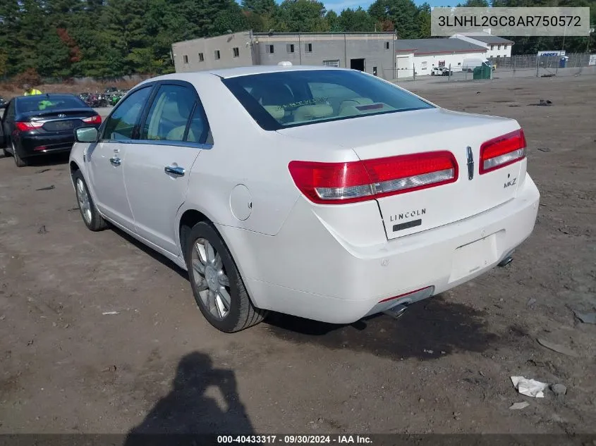 2010 Lincoln Mkz VIN: 3LNHL2GC8AR750572 Lot: 40433317