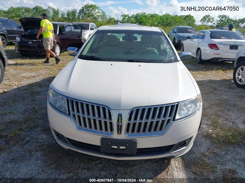 2010 Lincoln Mkz VIN: 3LNHL2GC0AR647050 Lot: 40507647