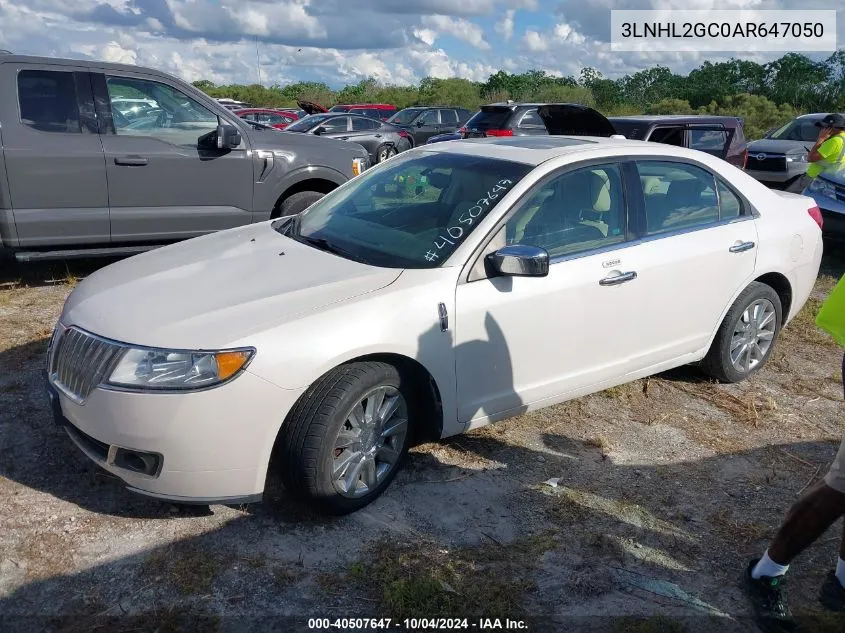 2010 Lincoln Mkz VIN: 3LNHL2GC0AR647050 Lot: 40507647